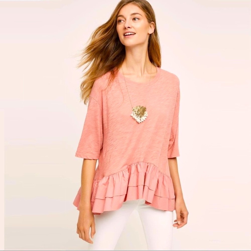 Anthropologie Akemi & Kin Cascade Ruffle Top